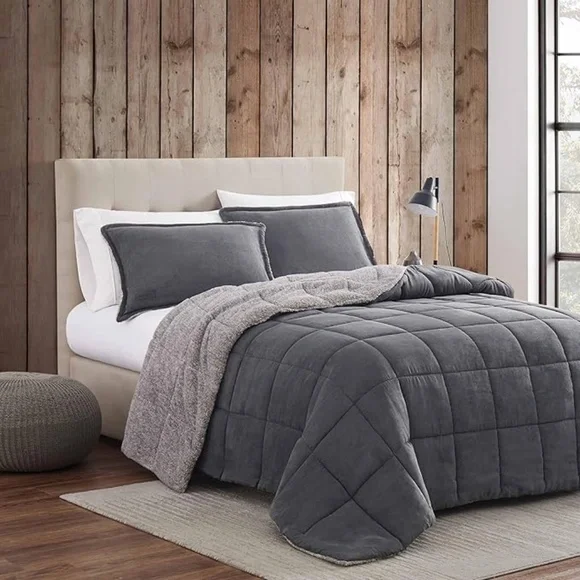 Eddie Bauer Sherwood Dark Grey Comforter Set Grey Full/Queen NWT - Picture 1 of 2